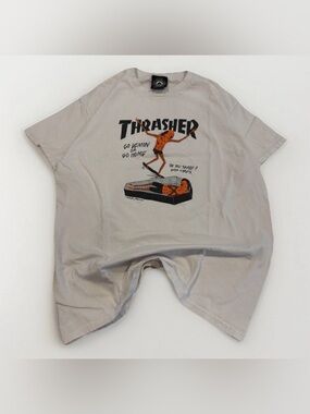 Thrasher Coffin by Neckface T-Shirt Size Medium White Tee Skateboard